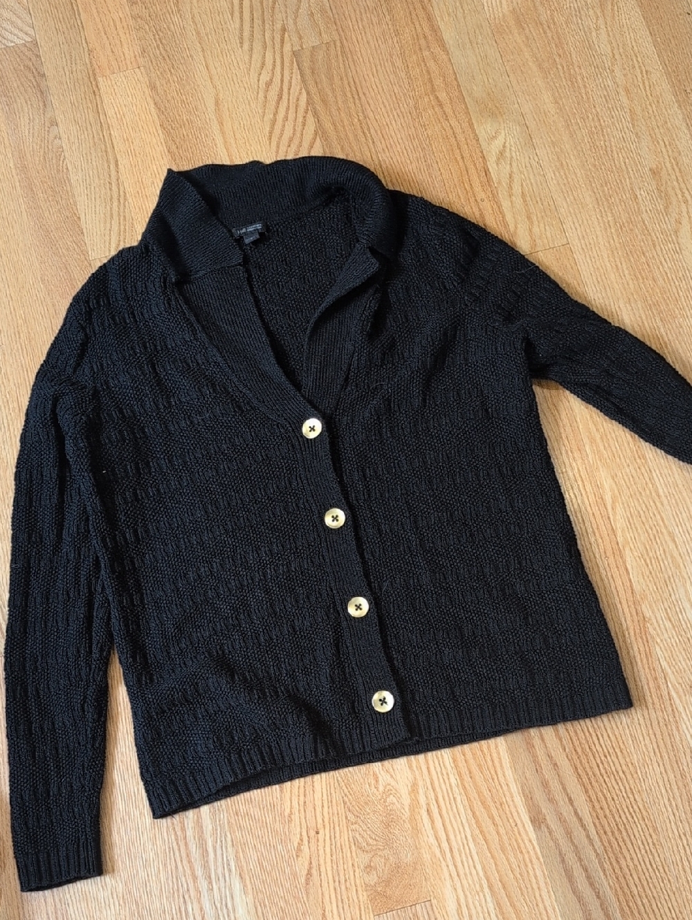 J Jill Black Button Up Sweater Women's Size S